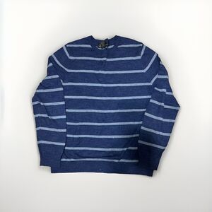 Oleg Cassini Men's Sweater Long Sleeve Cashmere Blend Striped Pullover XL